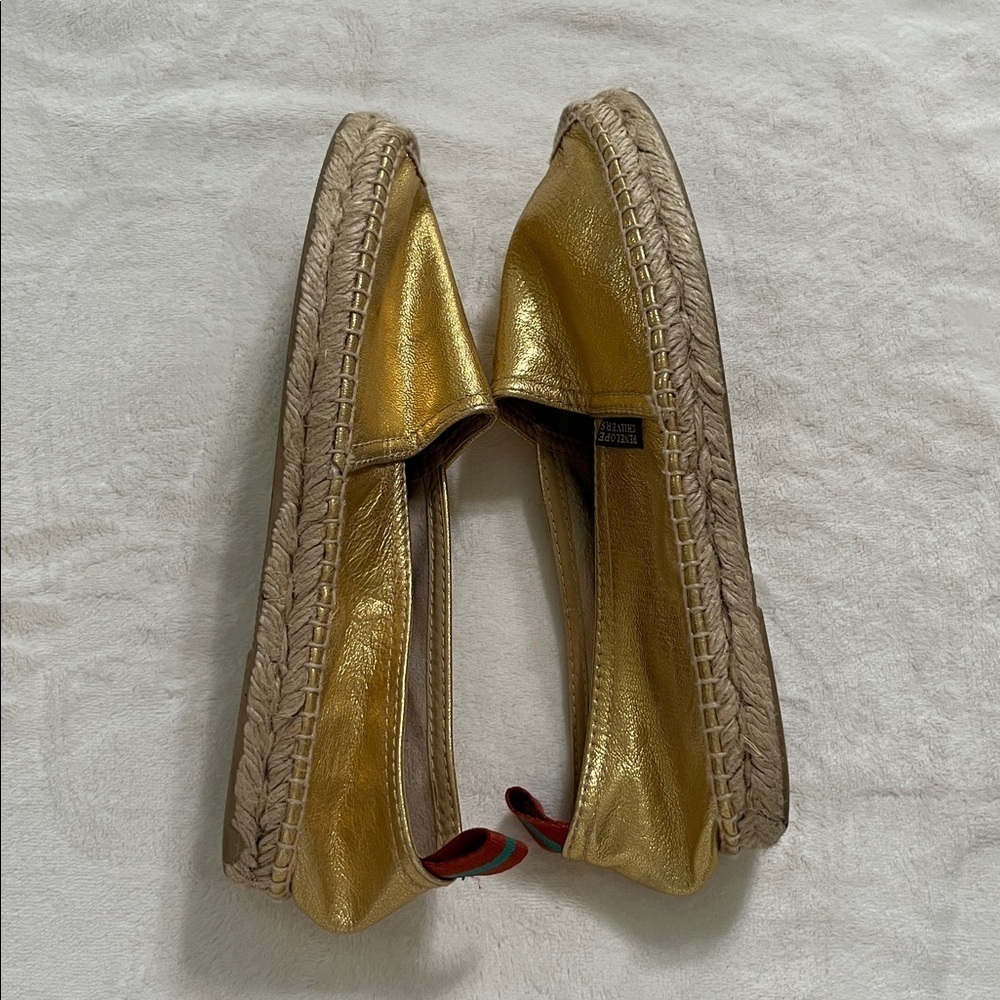Penelope Chilvers Gold Espadrille Slip-Ons - Picture 3 of 15